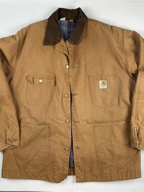 Vintage Made in USA Carhartt 6BLCL Blanket Lined Chore Canvas Coat